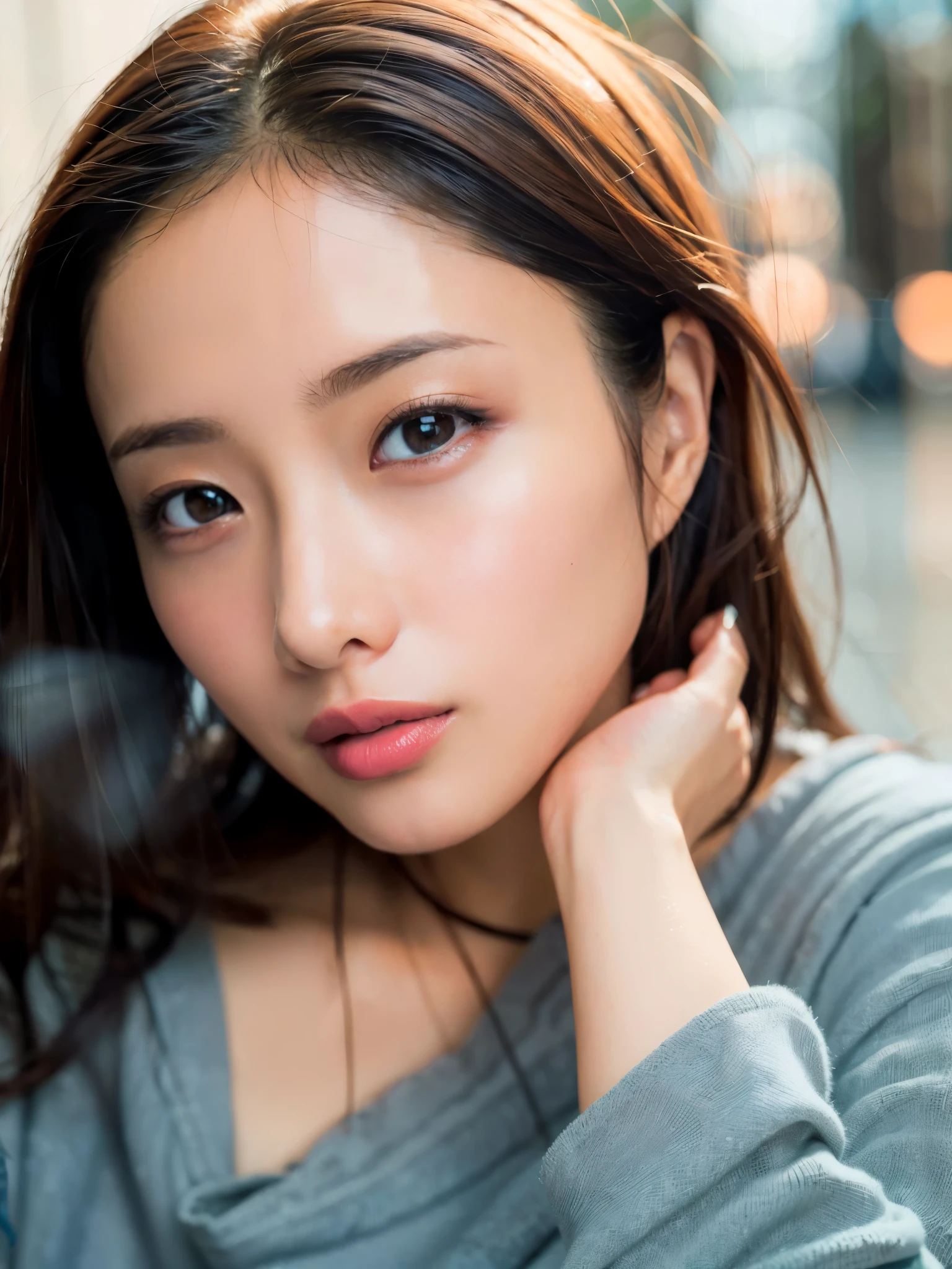 (masterpiece),(Highest quality),(Very detailed),(High resolution),(Photorealistic Stick),(RAW Photos),16K,Cinema Lighting,a close up of a woman with a white shirt on posing for a picture,Soft portrait shots,Beautiful Japanese Women,Gorgeous face portrait,Eye light,Sharp pupils,Very beautiful face,(Detailed skin texture),Beautiful portrait,A lovely and delicate face,Beautiful young Japanese woman,Random hairstyle,Look this way,(Depth of written boundary),(Sleek lighting:1.2),(front),((Background is white))