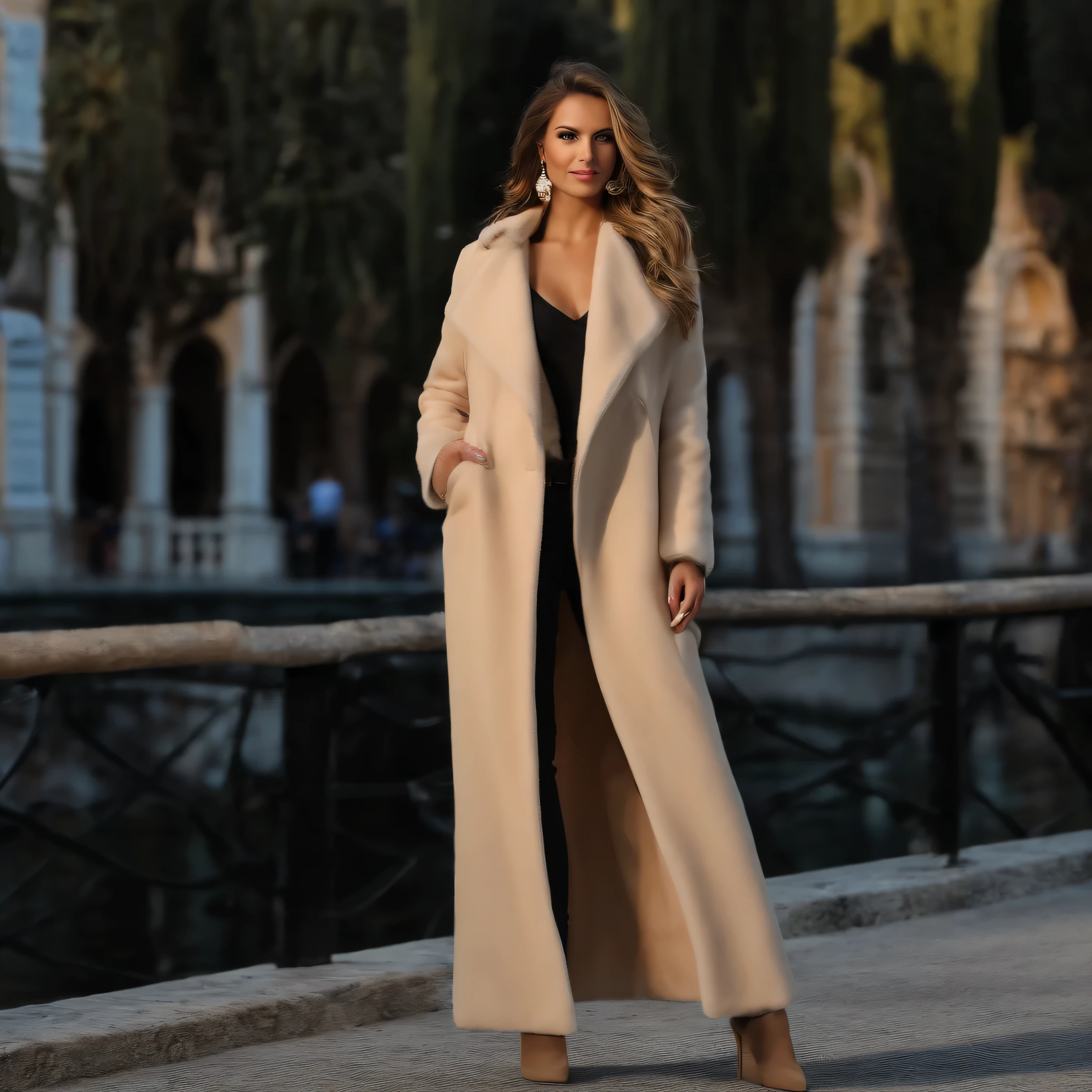 masterpiece, 1 extremely beautiful girl in a fashionable sexy winter outfit, in Riva del garda, attending a medium sized fashion event in Milan, an event that is based on purses and women's bags, the girl is 20 years old, detailed eye, brunette with blue undertones, curve cut hairstyle, top-quality, high resolution (Realisticity: 1.4) tall ( 5 ft 9), skinny, fit, tanned, beautiful hands, long legs, tanned, detailed blue eyes, cinematic lighting, european beauty, italian, super beauty, beautiful skin, (A hyper-realistic). (8K). (detailed). (beautifully detailed eyes), (ultra-detailliert), (wall-) (Natural smile), beautiful white teeth, very beautiful hair. A detailed face, bright lighting, professional lighting. (The costume is a winter fashionable sexy outfit). Extremely realistic photo. (((photorealistic))). (((winter sexy outfit, fashion event in riva del garda environment))). detailed hands. each hand has 5 digits, the digits have to be as long as a digit should be. each digit needs to have a nail. (((fit girl))). Two pictures in one frame, one with the front and one withe back of the girls. (((Winter-outfit sexy)))