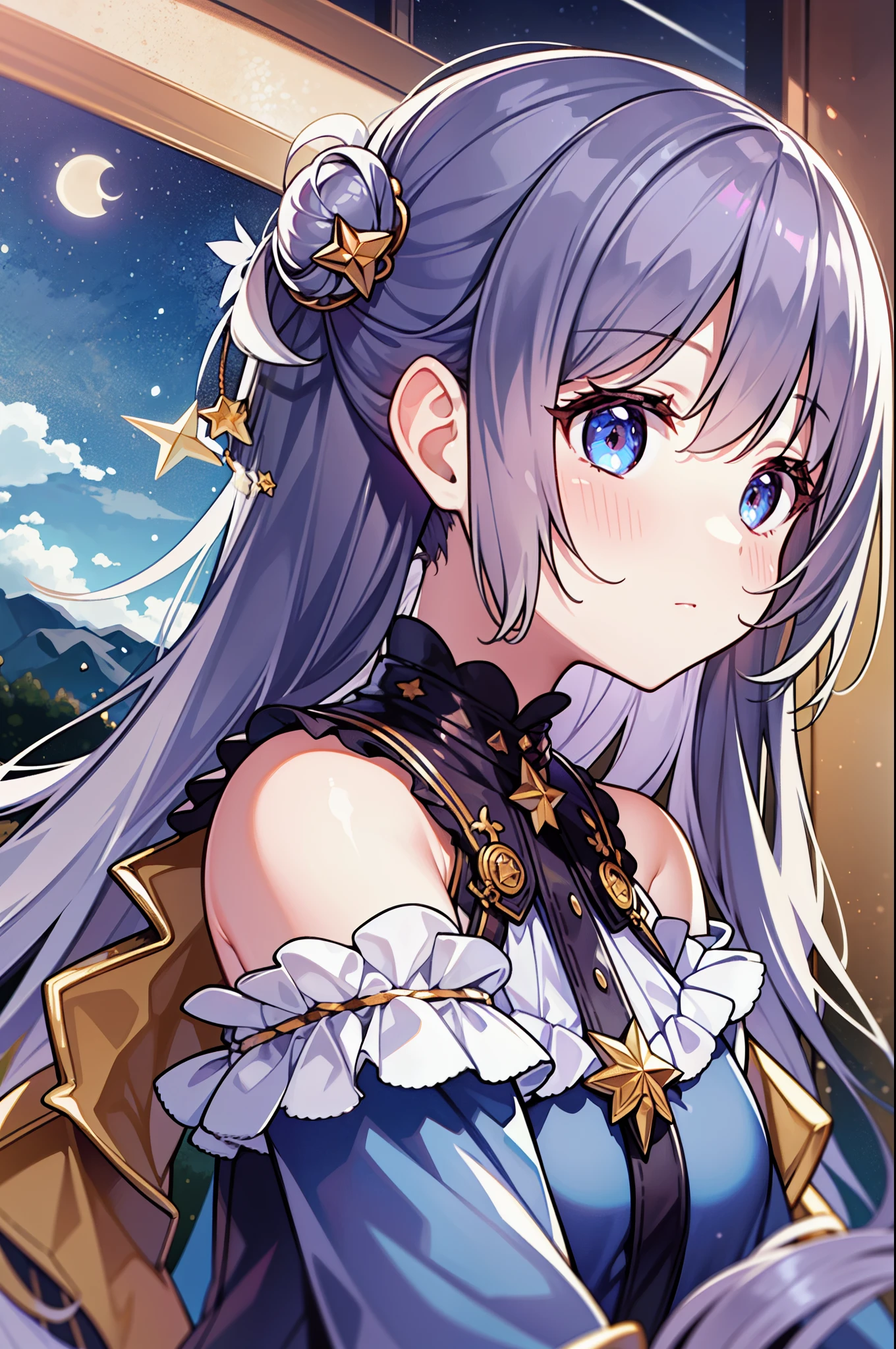 (highest quality)、((Super detailed))、(super delicate)、Gunner、starry sky、mysterious、fantasy