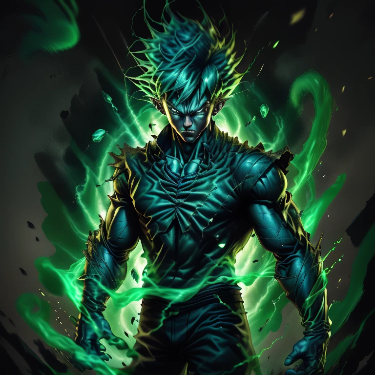 Vegeta, clad in a fusion of power and alien technology, dons the infamous Spider-Man symbiote suit. This hyper-realistic, top-quality image captures the Saiyan prince's intricately detailed facial features – his intense gaze, sharp cheekbones, and piercing yellow eyes. His muscular physique bulges beneath the suit's black fabric, every sinew and vein visible. The suit, an absurd mixture of Saiyan armor and the alien symbiote, clings to his body, revealing his toned abs, and the mechanical joints subtly peek out where the suit meets his skin. The suit's transparent sections highlight Ve