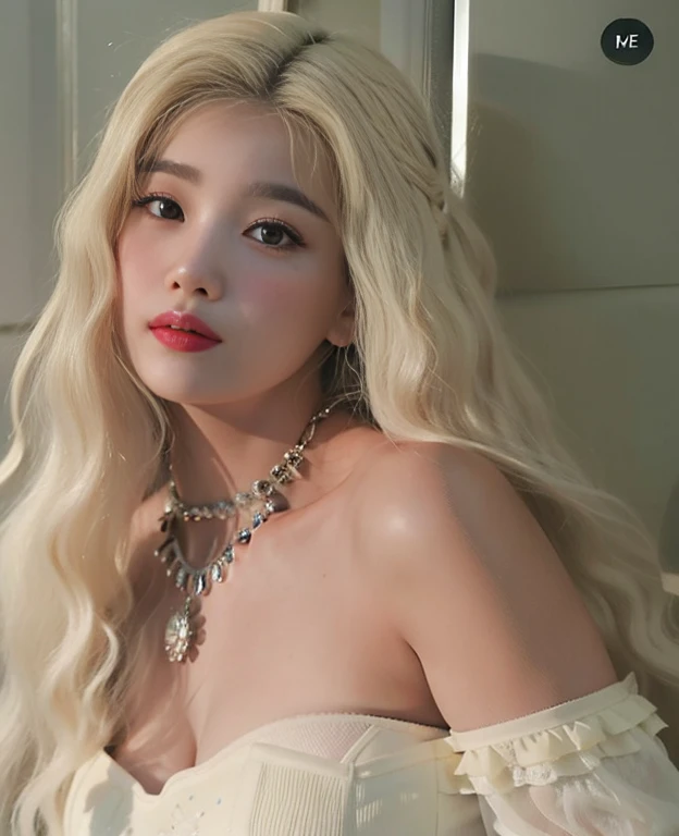 Mulher loira em lingerie branca posando em um espelho, Parque Roseanne do Blackpink, Heonhwa Choe, Menina coreana jovem bonita, TaeJune Kim, com longos cabelos loiros, Menina coreana jovem bonita, com longos cabelos brancos, Mulher sul-coreana bonita, Menina coreana, Jinyoung Canela, Ana Takamaki, Jaeyeon Nam, com longos cabelos brancos, em linho