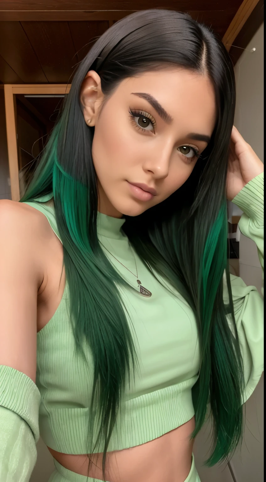 25 year old woman , influencer,  pelo rubio largo, ojos verdes , sentada en una picina 