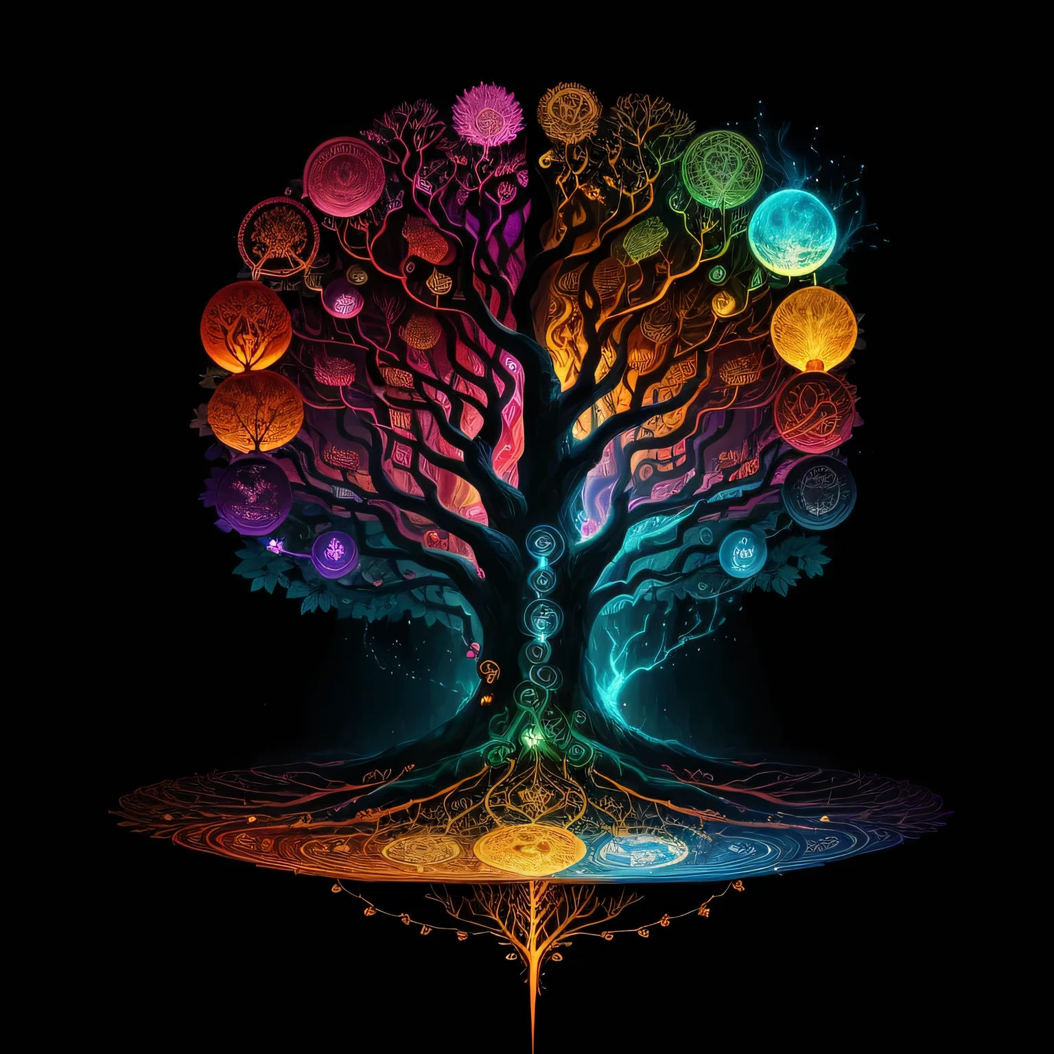 Develop an image of a stylized Tree of Knowledge where each element has a symbolic meaning. The roots must go deep, incorporando as ricas complexidades da mitologia. O porta malas, a sturdy representation of psicologia, forms the core of the tree. Os ramos, stretching towards the heavens, simboliza o reino espiritual. Ensure seamless integration of these elements, creating a harmonious and visually appealing representation of the interconnectedness of mythology, psicologia, and spirituality within the metaphorical branches of the Tree of Knowledge."
This prompt guides you to create an image featuring a Knowledge Tree, enfatizando os temas interconectados da mitologia, psicologia, e espiritualidade de uma forma visualmente marcante. Feel free to use and modify this prompt to fit your artistic vision.