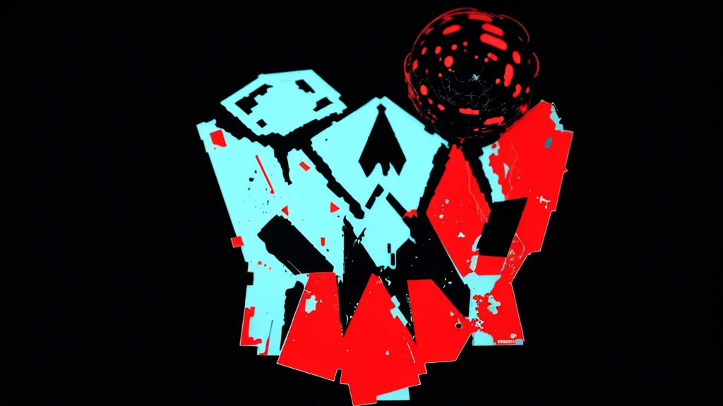 There is a photo,red and cyan, red and cyan ink, strange abstraction, abstract album cover, digital art - n 5, digital art - n 9, abstract conceptual, The abstract twist of fate, Noisy and glitchy, official artwork, highly abstract, With glitches and graffiti effects, hq artwork