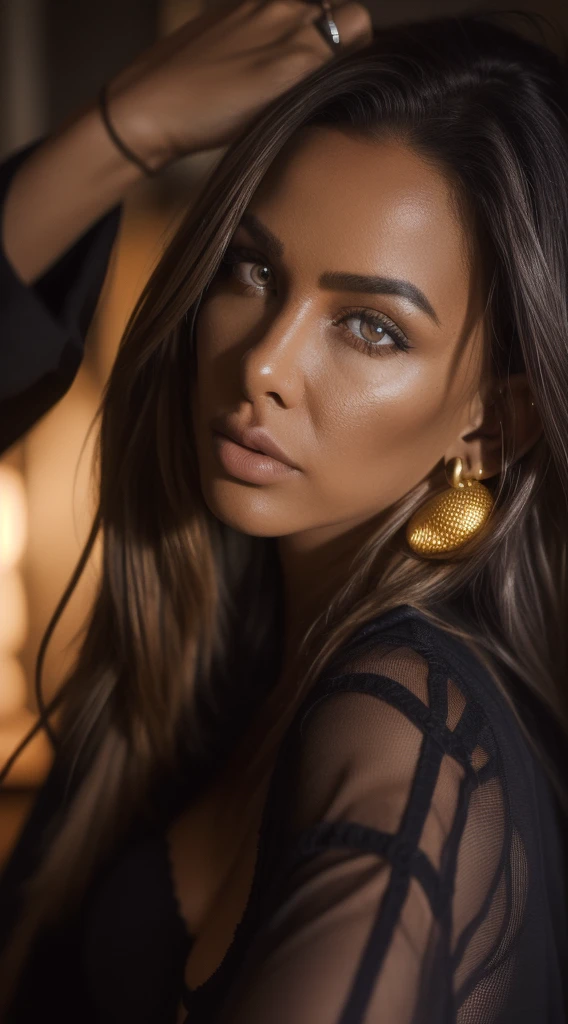 (realistic) of an (African-American) female, with dark black (dreadlocks), purple eyes, (dark brown skin), (pointed ears), (slutty assassin), (fishnet) sexy sith robes, (lust) demon, close-up shot, perfect composition, hyper-detailed, 8K, high quality, (perfect eyes), trending art, sharp focus, studio photo, intricate details, quality pose
