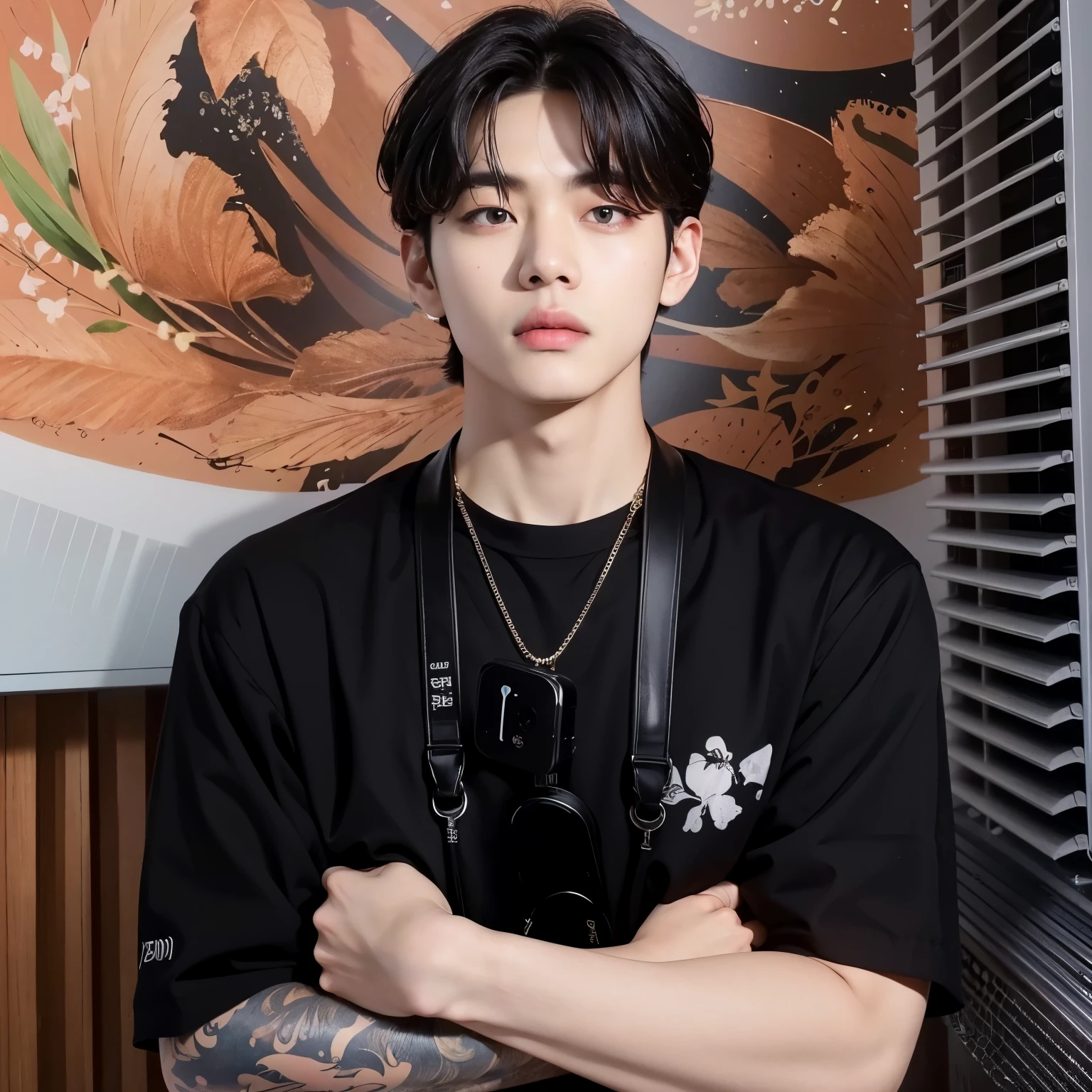There&#39;s a man with a camera and a necklace around his neck,Kim Taehyung, Kim taehyung, bts, pintar ulzzang, inspirado em bts, hyung tae, artista coreano, taehyung kim, kpop idol portrait, homem sul-coreano