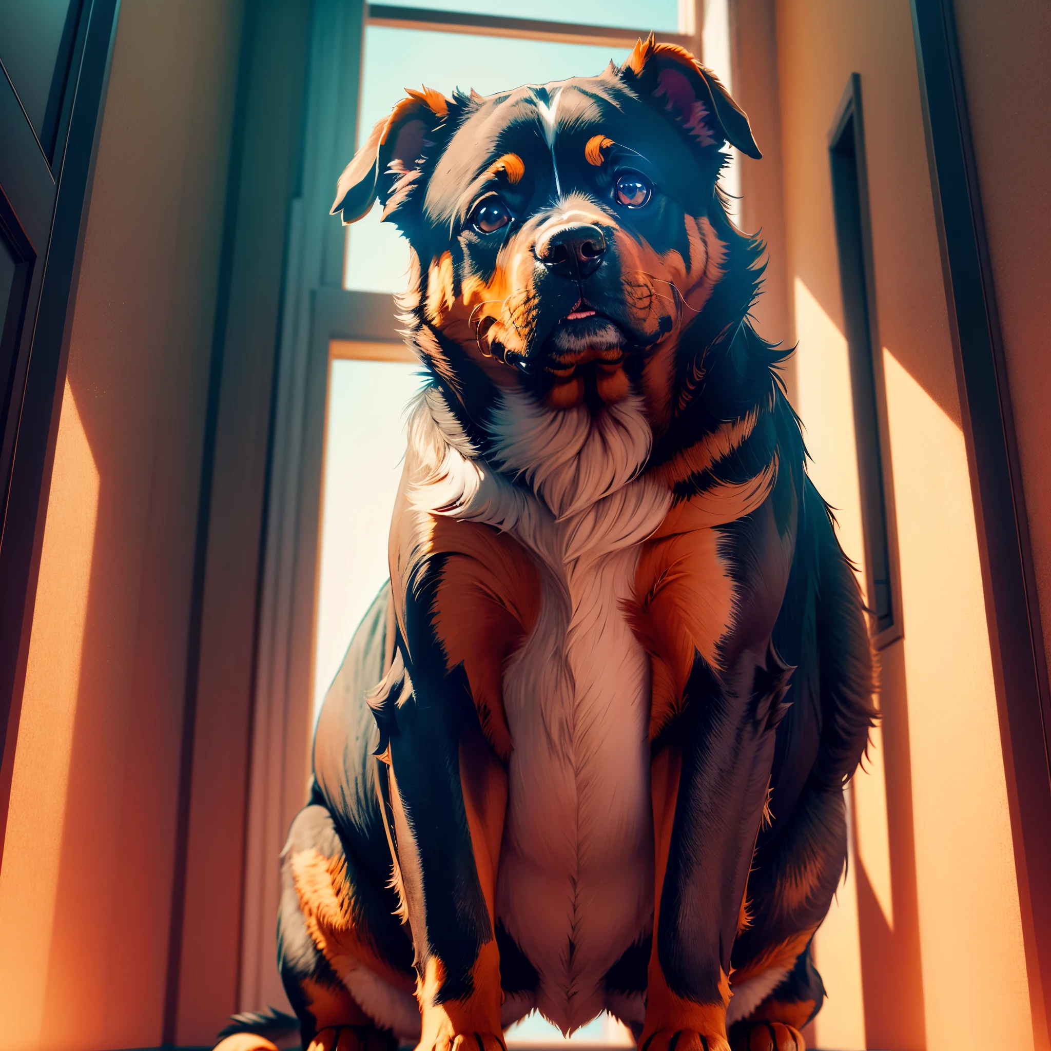 (Rottweiler Dog, perfil ),(melhor pose),(best angle), (better expression), Eduardo Kobra acolchoamento ,multidimensional geometric wall PORTRAIT, arte, Chibi, Yang08k, lindo, Colouring, Primary works, qualidade superior, melhor qualidade, Arte Oficial, Beautiful and Aesthetic, pelos coloridos, Masterpiece ultra UnrealEngine5 deep path equirectangular_360 global luminescence saturate volumetric Cinematic_Sunlight lightning_contrast perfect composition meticulously intricate ultra_high-details ultra_high-quality max ultra_high-def ultra_photo-realistic optimal ultra_high-res cgi vfx sfx accurate reflex vivid color-coded improved Octane-rendered UHD XT3 DSLR HDR romm rgb pbr 3dcg fxaa blay enhanced fkaa txaa rtx ssao opengl-shader glsl-shader post-processing post-production cell-shading tone-mapping shadow analogique ultra_sharpness focus symmetrical varied multi etc. --s 1000 --c 20 --q 20 --chaos 100