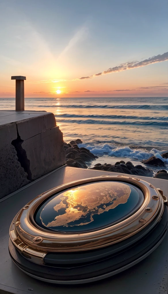 high resolution, imagination, (actual), clear sky, work, sunrise,seaside, (human development report:1.5), outdoor, intricate details,