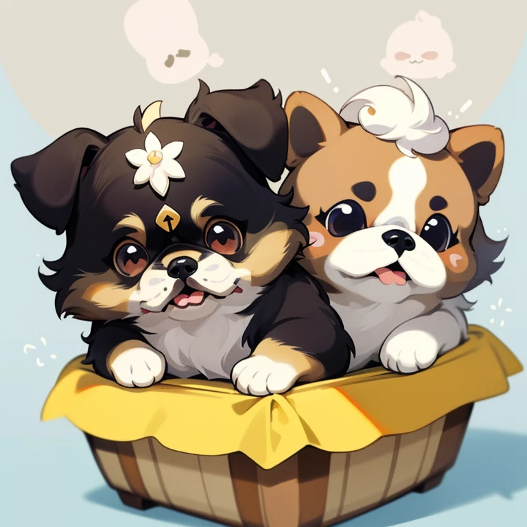 adesivo,1 French Bulldog puppy, collie, shih - tzu, Maltese, Pug, Retriever, Bonitinho,kawaii,Bonitinho,fundo simples chibi,