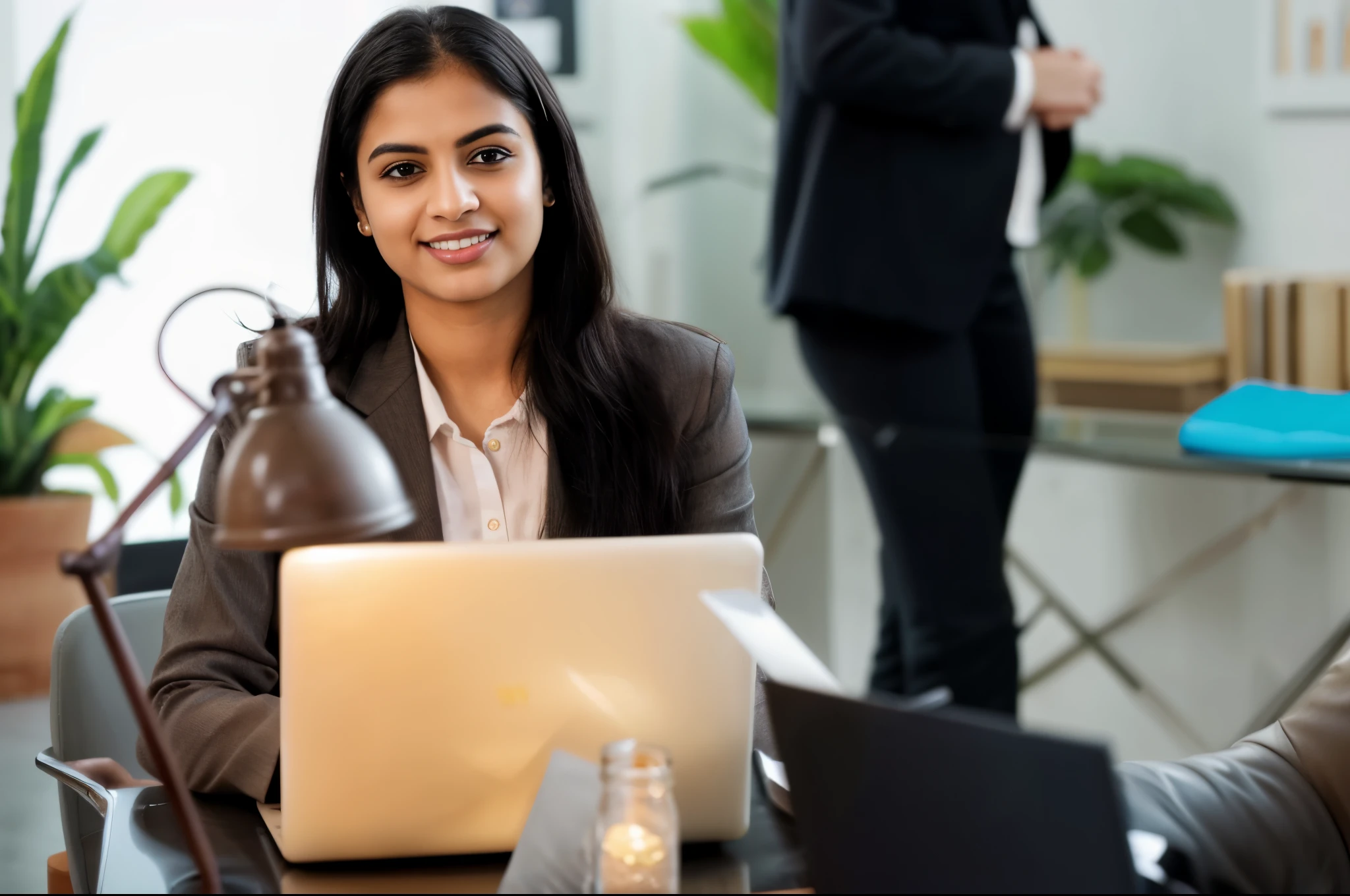  (Potrait), (fair indian), (wearing Business Professional dress), (best quality,hd,portrait:1.2),Detail photograph of a south indian business woman, wheatish skin, smart, ultra-detailed, professional,focused, straight, looking at camera, black background, hd resolution, 8k, photorealistic, highly detailed, (cinematic:1.3), young girl, beautiful girl, looking at camera,
