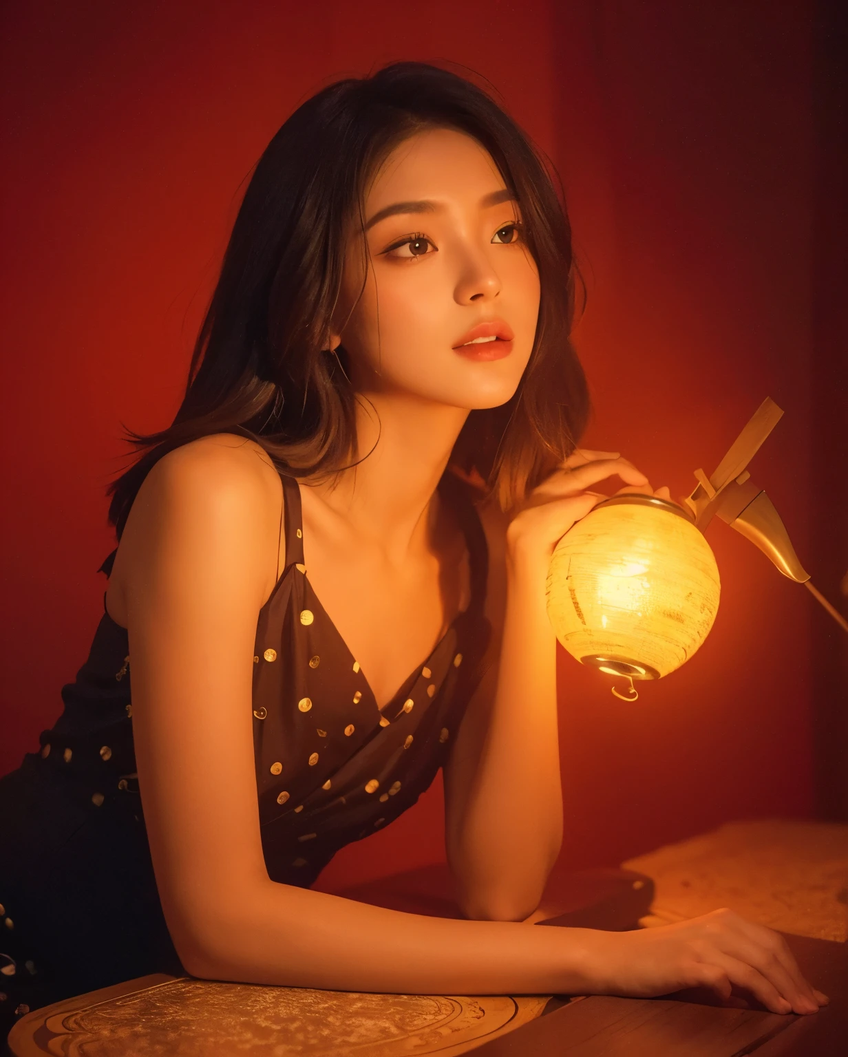(Best quality, 8k, 32k, Masterpiece, UHD:1.2) "Produce a captivating art piece featuring a girl with a stylish bob haircut, illuminated by dramatic and cinematic lighting that accentuates the contours of her face and hair. Create an atmosphere that exudes intrigue and depth, with shadows and highlights playing a central role in defining the scene. The lighting should emphasize the girl's features and add an extra layer of drama to the composition, making it visually striking and evoking a sense of mystery and allure. the model in a candid yet elegant pose, encapsulating the enchantment and beauty of the moment in this dreamy, romantic setting."