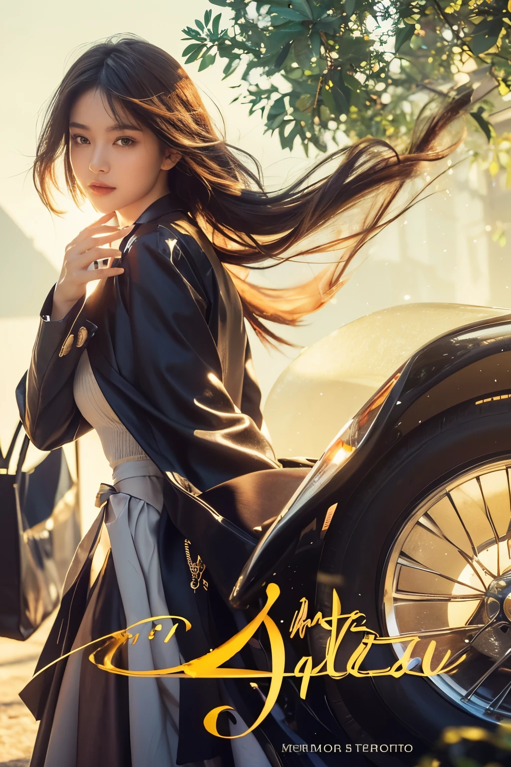(Best quality, 8k, 32k, Masterpiece, UHD:1.2) "Produce a captivating art piece featuring a girl with a stylish bob haircut, illuminated by dramatic and cinematic lighting that accentuates the contours of her face and hair. Create an atmosphere that exudes intrigue and depth, with shadows and highlights playing a central role in defining the scene. The lighting should emphasize the girl's features and add an extra layer of drama to the composition, making it visually striking and evoking a sense of mystery and allure. the model in a candid yet elegant pose, encapsulating the enchantment and beauty of the moment in this dreamy, romantic setting."