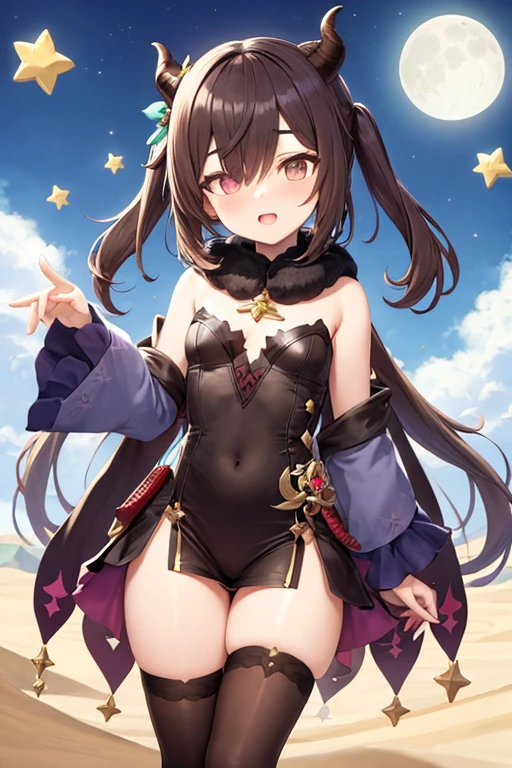 Human Woman。smile、Fantasy World、Dark brown ponytail、Amazoness、Uplifting、Slightly open legs、Colorful clothing