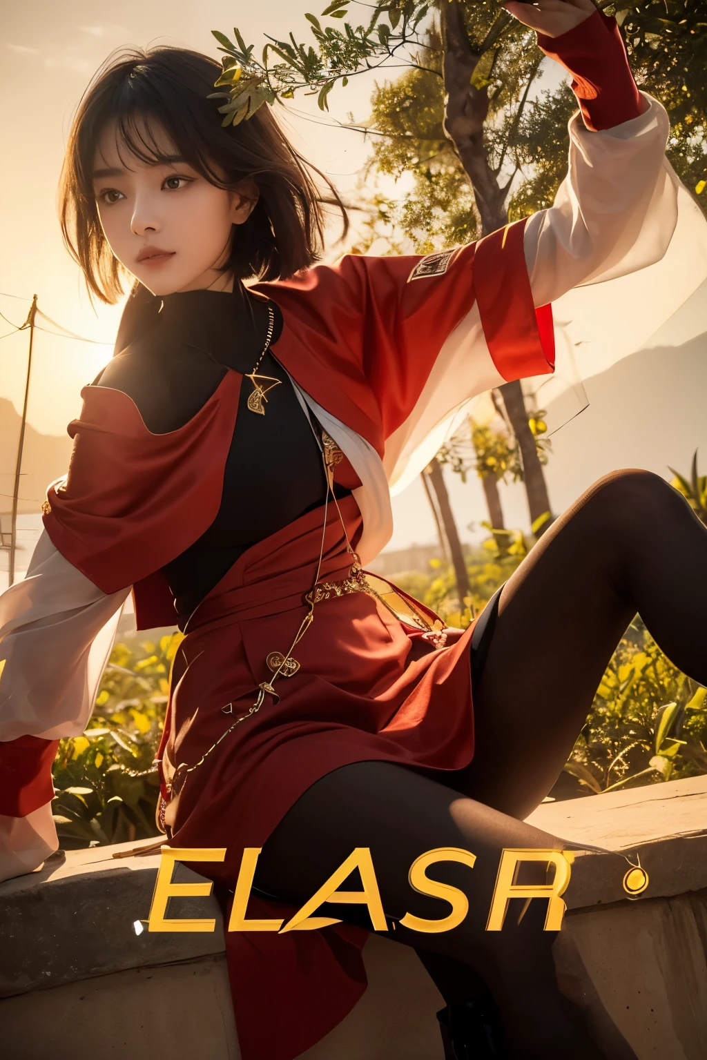 (Best quality, 8k, 32k, Masterpiece, UHD:1.2) "Produce a captivating art piece featuring a girl with a stylish bob haircut, illuminated by dramatic and cinematic lighting that accentuates the contours of her face and hair. Create an atmosphere that exudes intrigue and depth, with shadows and highlights playing a central role in defining the scene. The lighting should emphasize the girl's features and add an extra layer of drama to the composition, making it visually striking and evoking a sense of mystery and allure. the model in a candid yet elegant pose, encapsulating the enchantment and beauty of the moment in this dreamy, romantic setting."