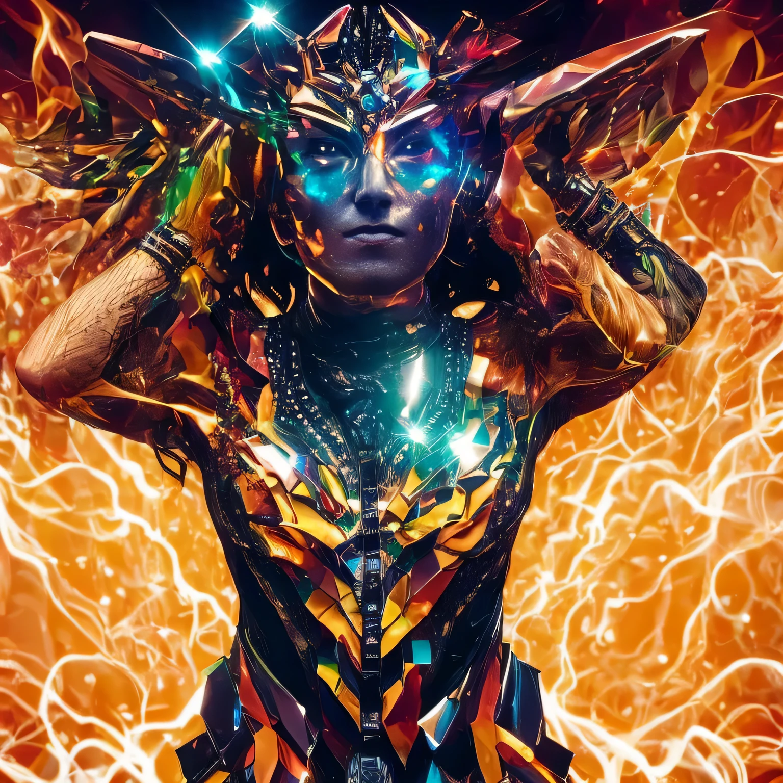 "Fragmented Harmony" is a hyper-realistic surreal image that delves into the emotional depths of a profound and enigmatic connection. In this captivating visual narrative, a head is seamlessly glued to a pair of legs, forming a surreal union that transcends the boundaries of conventional anatomy. The emotional tone of the image evokes a sense of paradoxical beauty, as disparate elements come together in an inexplicable dance of unity. The hyper-realistic detailing of facial