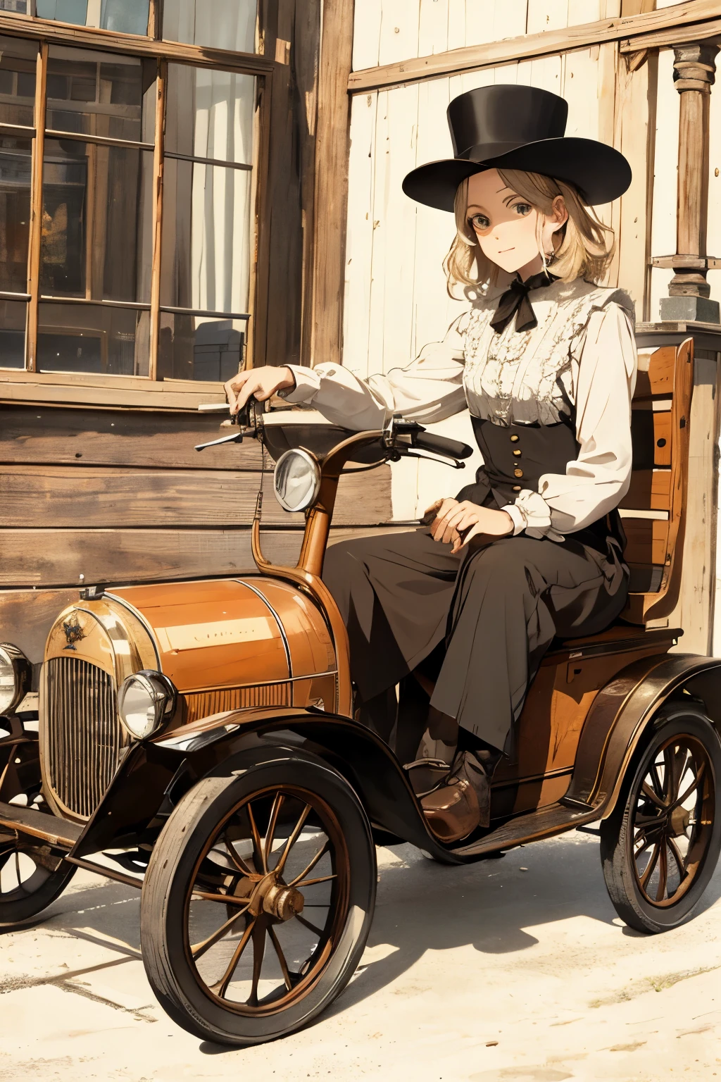 european 19th century, steamfunk, wood, vehicle, 2-seat