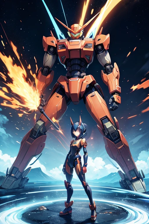 There is a robot standing in front of the camera, cartoon大型Mecha机器人, 巨型cartoonMecha, cartoon与有机混合, FLCL + Gorgo 13 :10, cartoonMecha, cartoon, 2012年Animated screenshots, cartoon截图, # Mecha, Animated screenshots