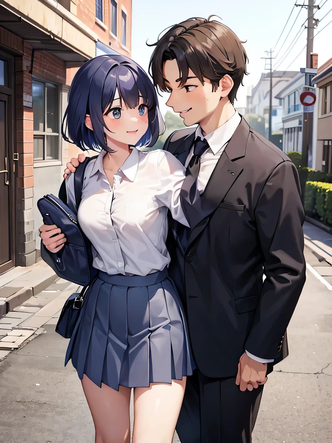 女性'手 is about to touch a man'手。