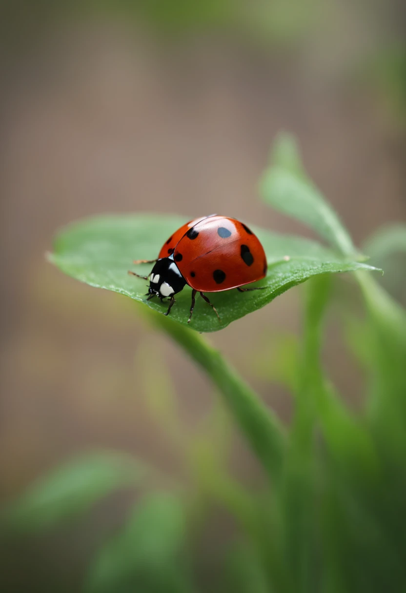 ladybug in garden close up leaf in grass, in the style of leica m10, colorized, flickr, miniature dioramas, high quality photo, fujifilm pro 800z, fujifilm pro 400h -
