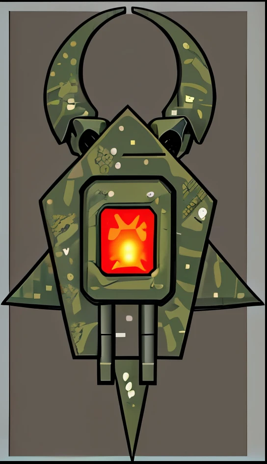 This should be a camouflaged mining and war drone with a double cannon mounted for an online game