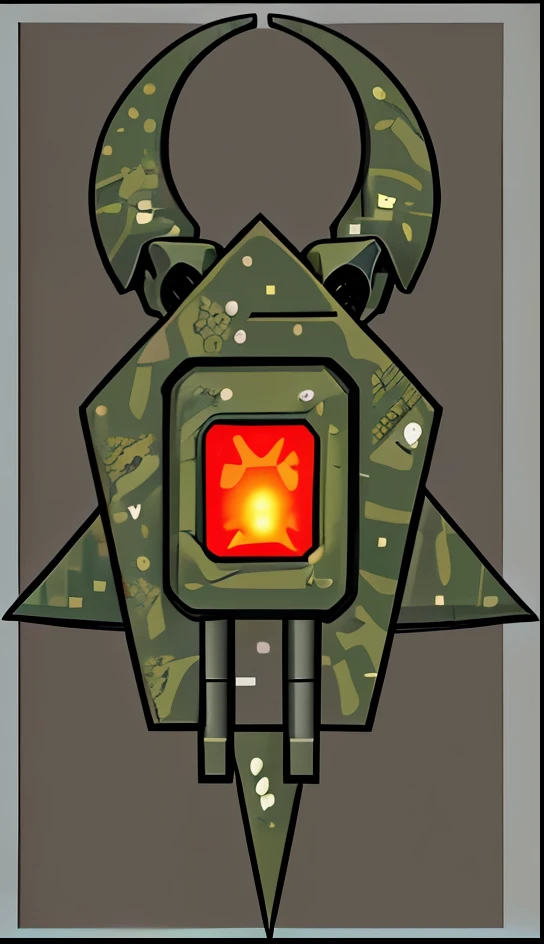 This should be a camouflaged mining and war drone with a double cannon mounted for an online game
