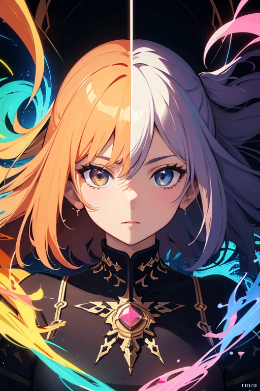 (masterpiece, best quality:1.2),(concept art、fractal art:1.5) ,(flat color:1.2),(2D:1.3),(fluorescence colour:1.5,colorful:1.2),fluorescence multicolored hair、looking at viewer,1Goddess,beautiful face,Gentle face,solo,upper body,floating colorful fluorescent lines,vivid color、fractal art、Symmetrical、
Mysterious  atmosphere、liberating 青の系譜。