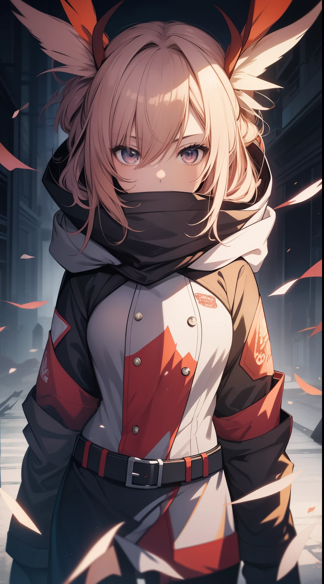 anime girl with a hood and covering her mouth with a scarf, arcueid \(coat\), anime graphic illustration, anime art wallpaper 4k, anime art wallpaper 4 k, anime art wallpaper 8 k, anime style 4 k, detailed digital anime art, anime abstract art, anime style illustration, digital anime illustration, cute detailed digital art, anime style artwork, anime styled digital art, anime illustration, grimm dark colours