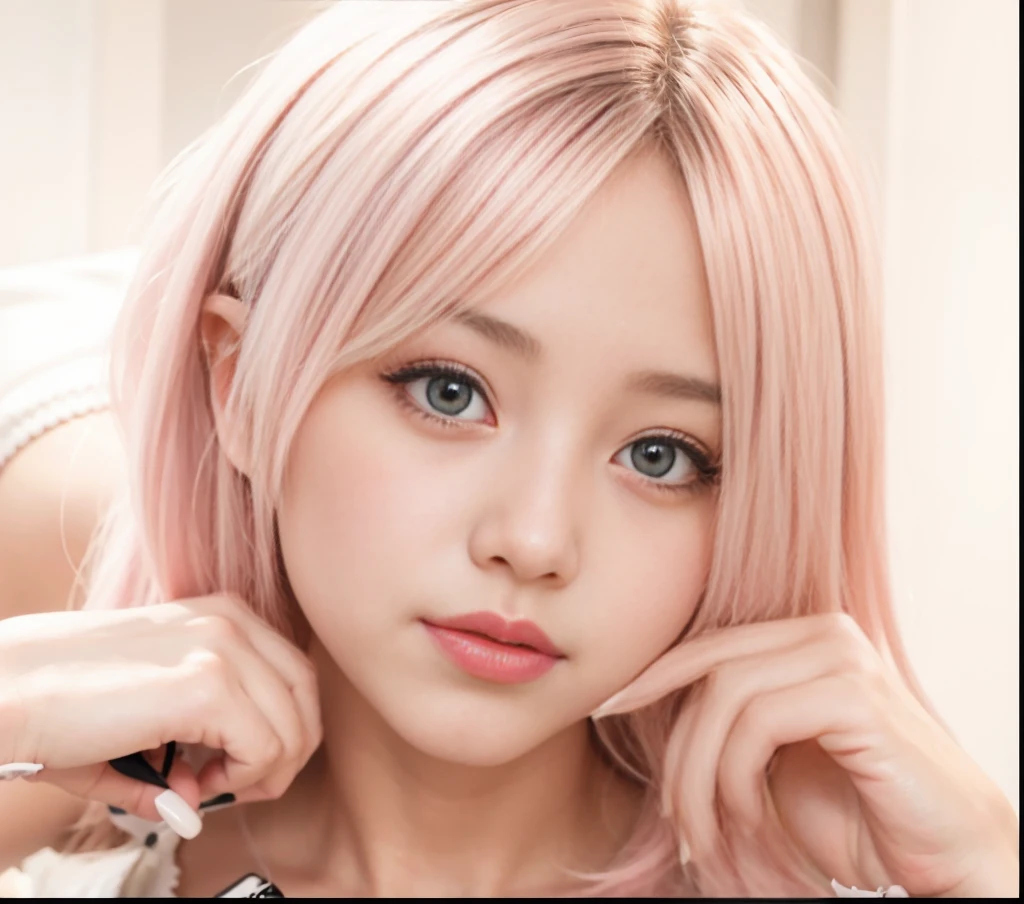 (8k, RAW photo, best quality, masterpiece:1. 2), (realistic, photo-realistic:1. 37), ultra-detailed, full body, 1 japanese girl, Sana Minatozaki, posing, beautiful detailed sky, detailed japanese garden, night, in the city, beautiful detailed blue eyes, beautiful detailed lips, professional lighting, photon mapping, radiosity, physically-based rendering, extremely detailed blue eyes, extremely detailed face, realistic face, happy, beautiful detailed blue eyes, light on face, cinematic lighting, V neck crop tee, split thigh skirt, white and pink sneakers, layer ruffle blouse, 1girl, full body, full-body shot, realistic neck:1.2, see-through, looking at viewer, outdoors, pink hair light:1.3, pretty lips, bob hairstyle
