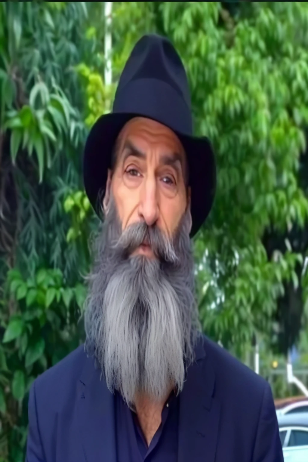chiseled man with long beard and hat standing in front of a car, com uma barba preta cheia, barba preta encaracolada, foto de um homem, long barba grisalha, barba preta encaracolado, old gigachad with barba grisalha, gal yosef, barba grisalha, taken at the beginning of 2020, basil gogos, small dark barba grisalha