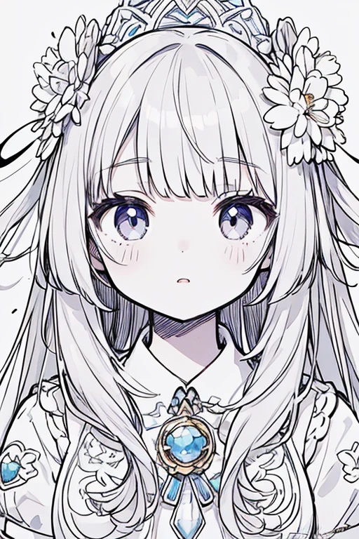 (masterpiece, best quality:1.2),(flower, line art, ) 1人,girl
only colored