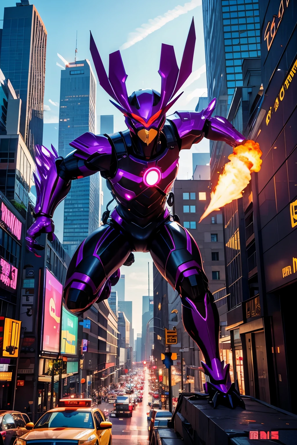 cyber chicken from 2325, destroys the city