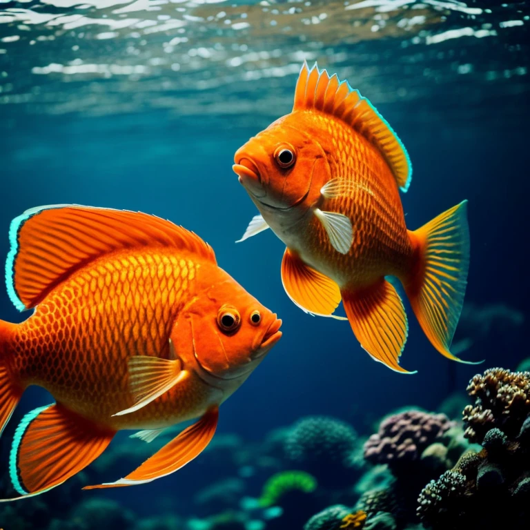 close-up of orange fish underwater