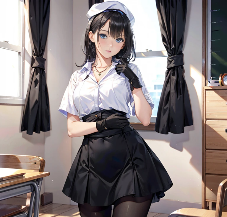 NSdebtW, 1 Female, (Well-formed face), (Ideal body proportions), Hospital room, sunny day, (Mini skirt nurse uniform), (Skirt rip), (((Hold down your skirt to show your underwear))), ((Lift up your skirt yourself)), (show panties to camera), length , Wet, A cheerful smile, White skin, Slender, Black Hair, short hair, Thin legs, Beautiful feet, Small Ass, Surrealism, Cinema Lighting, Depth of written boundary, First Person View, debt/1.8, 135mm, Canon, んdebtdebt, Tabletop, Accurate, Anatomically correct, Textured skin, Super Detail, Attention to detail, high quality, Awards, 最high quality, High resolution, 1080p, 4K, 8k