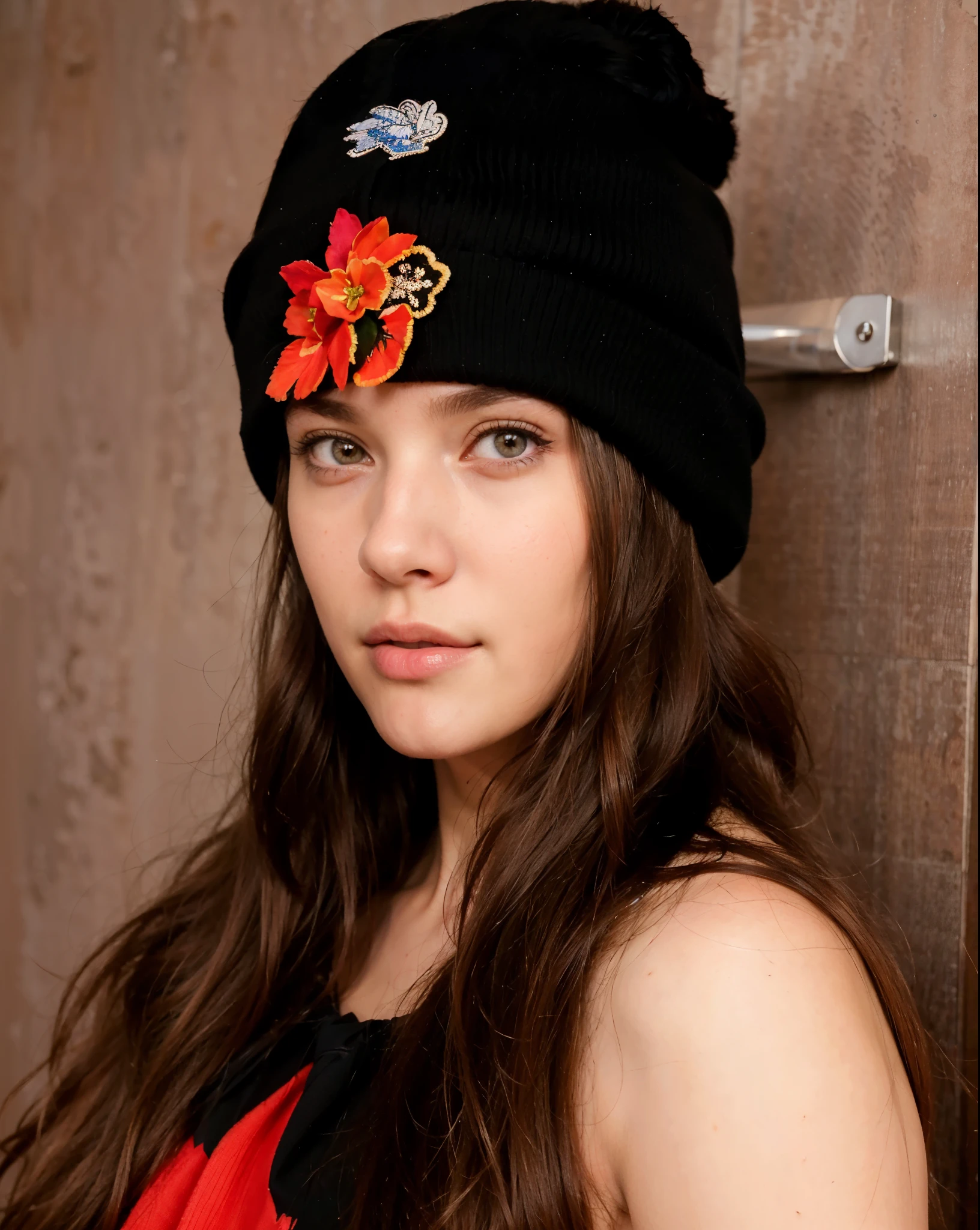 (masterpiece),(best quality:1.0),(ultra highres:1.0),closeup,1 girl, sexy girl,detailed beautiful,face focus, tomboy, skinny, brown hair, norway face, wallpaper 8k, (white colorful hair), beautiful woman, makeup, full body