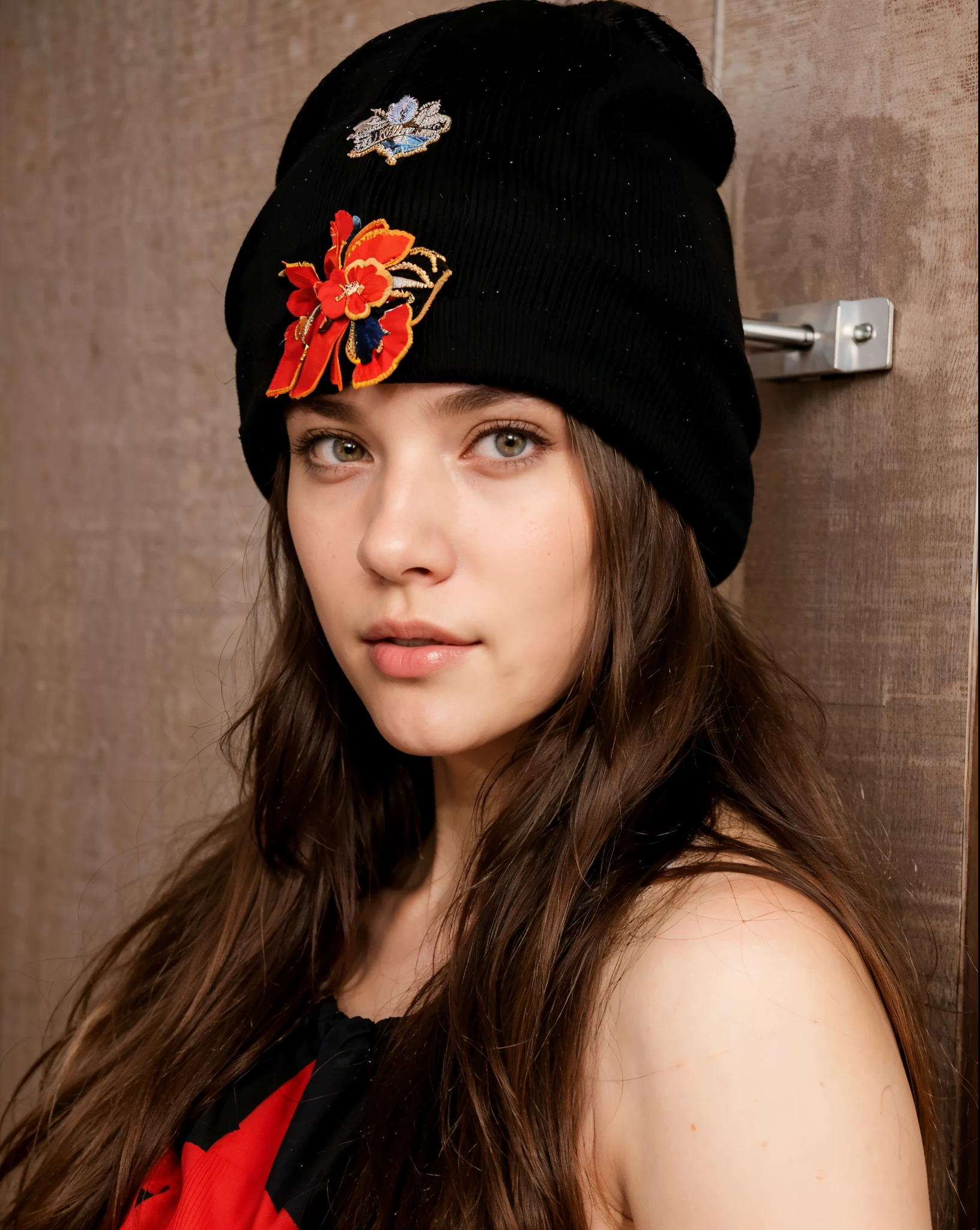 (masterpiece),(best quality:1.0),(ultra highres:1.0),closeup,1 girl, sexy girl,detailed beautiful,face focus, tomboy, skinny, brown hair, norway face, wallpaper 8k, (white colorful hair), beautiful woman, makeup, full body