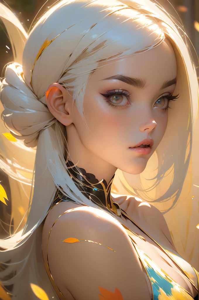 Nier Automata, hermosa mujer pechos grandes, senos enormes, pelo blanco, cabello corto, ropa ajustada minifalda, mostrando la vagina, culo hermoso(8k, Mejor calidad, obra maestra:1.2),(Mejor calidad:1.0), (ultra high resolution:1.0), acuarela, una mujer hermosa, hombro, cintas para el cabello, Por Agnes Cecile, cuerpo completo, extremely luminous bright design, colores pasteles, (tinta:1.3), Autumn lights