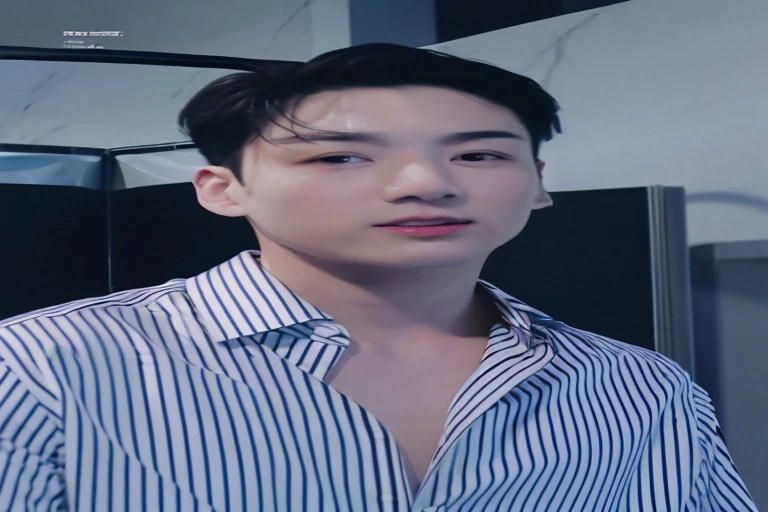 trimmed man with striped shirt standing in bathroom, Jungkook, hyung tae, taejune kim, cai xukun, taken at the beginning of 2020, Wonbin Lee, profile picture with headshot, Jinyoung Shin, Hong junho hyung, inspirado em jeonseok lee, brilhante da chuva, Shin Jeongho, andy parque, Kim Doyoung