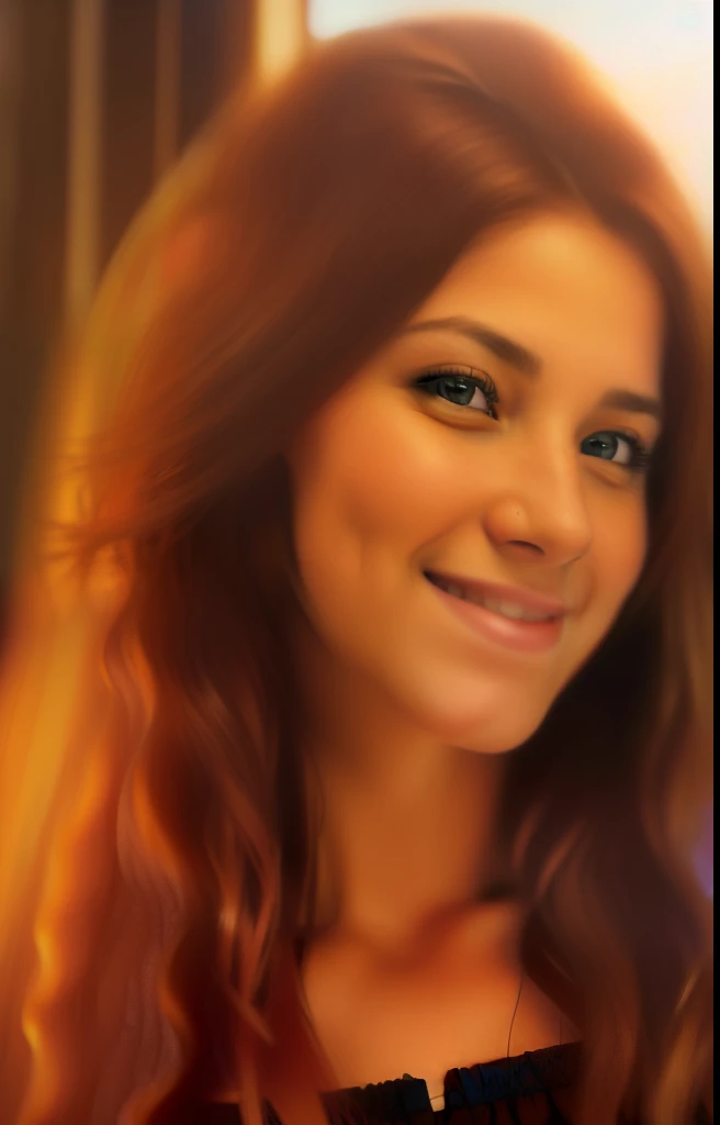 (best quality,4k,8k,highres,masterpiece:1.2),ultra-detailed,(realistic,photorealistic,photo-realistic:1.37),long-haired woman smiling, portraits, vivid colors, soft sunlight,