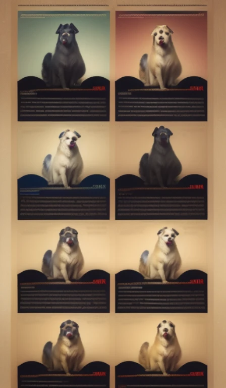Maltese, , Retrieve, (((cartazes, planfetos, adesivos, propaganda, capa de revista, page with collage of photos of animals and texts