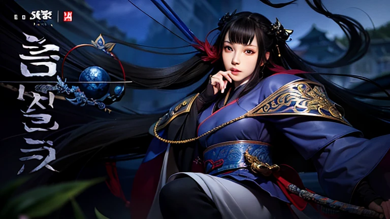 imagem arafada de uma mulher com um vestido azul segurando um guarda-chuva preto, Xisionwu, inspirado em Yun Du-seo, inspirado por Li Mei-shu, Hanfu, wuxia de corpo inteiro, inspirado em Jeong Seon, inspirado em Shin Yun-bok, wuxia, Yun Ling, from sengoku period, Seseon Yoon
