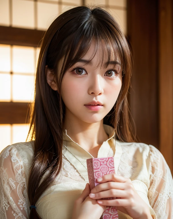 highest quality, face focus, soft light, ultra high resolution, (realistic:1.4), RAW photo,
1 japanese girl, alone, cute, (pupil, light in the eyes), detailed beautiful face, (small box),(High resolution details of human skin texture),
(long hair),
indoor,
Damask Shirt Dress,
(portrait)