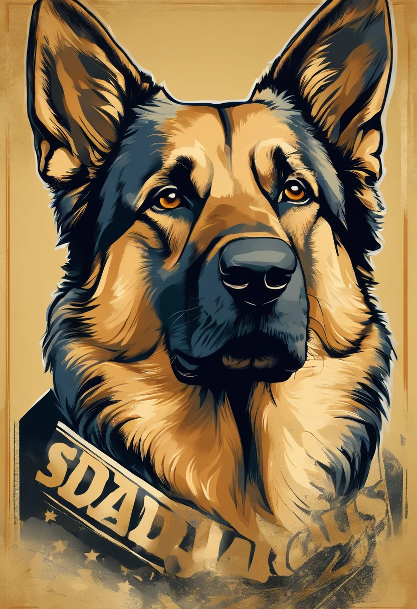 German Shepherd dog, Retrieve, (((cartazes, planfetos, adesivos, propaganda, revista.)))