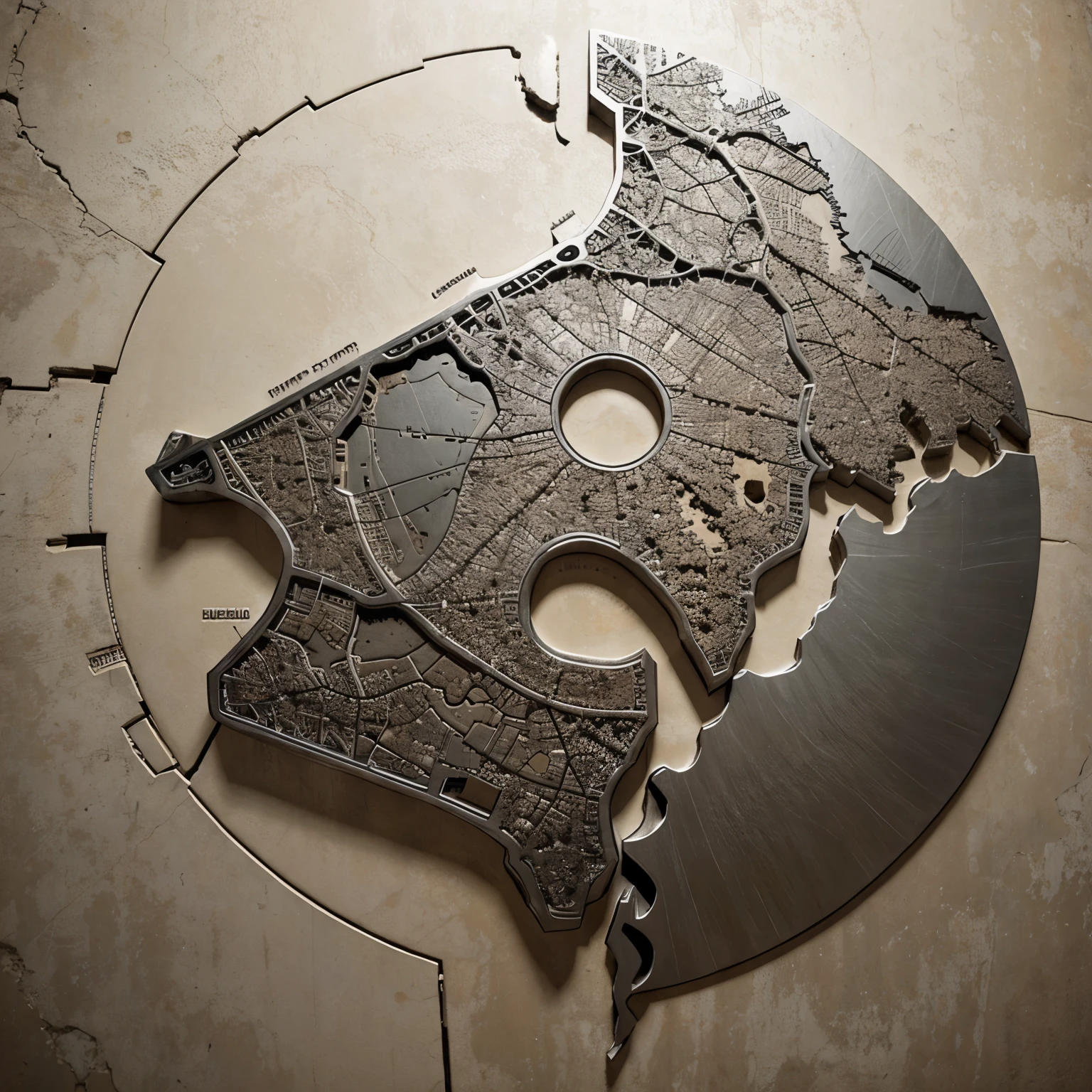 Create a map of Brazil in high relief steel