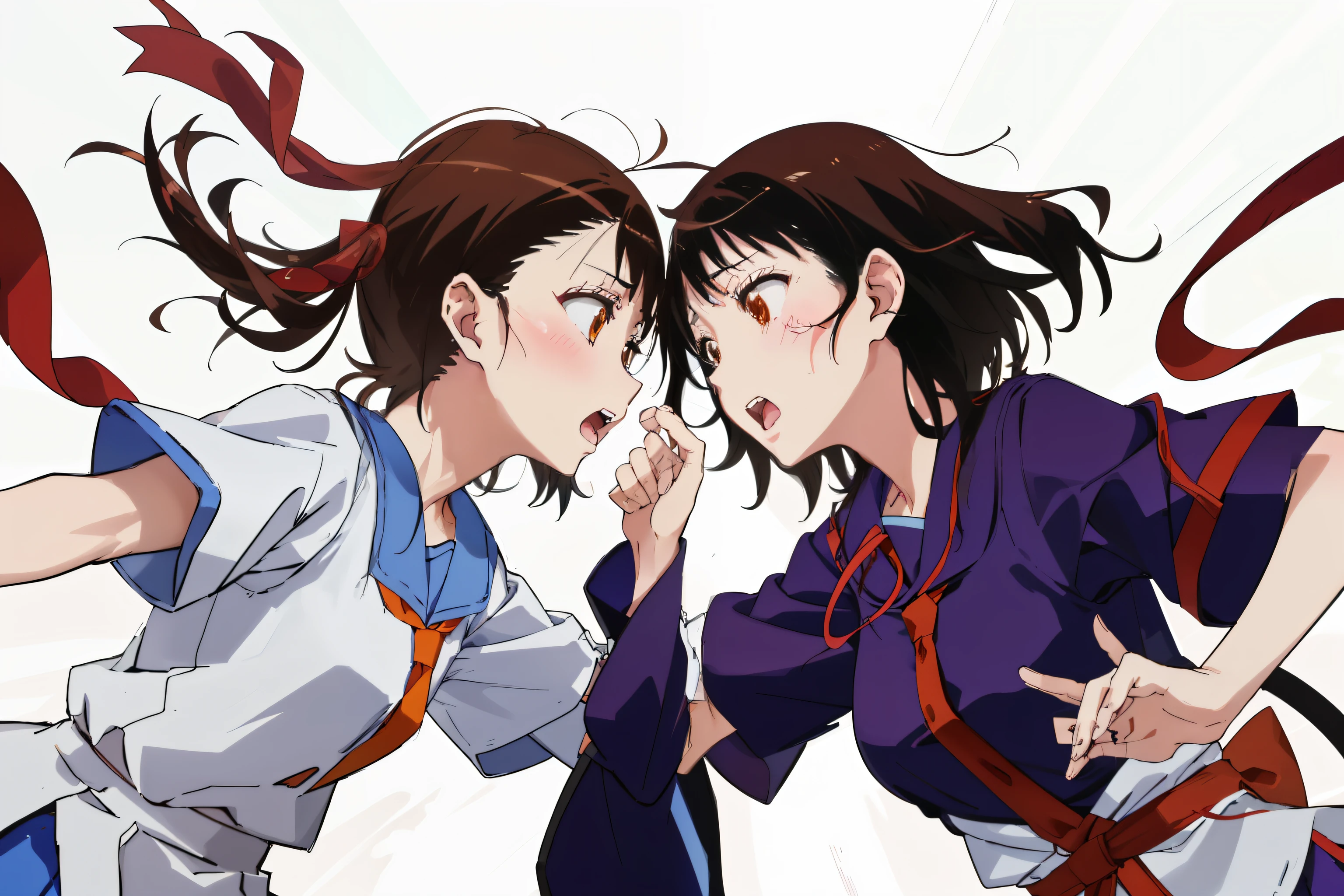 Kisaki Onodera, conquer, 2 girls only,(((her clone))),NSFW,sexual conflict,Fight,((((cat fight)))),((anger)),(look at each other),clone,caress simultaneously,mutual sex,evenly matched,Sigh,acid,pussy juice,{Fingering each other`each other&#39;s pussies},