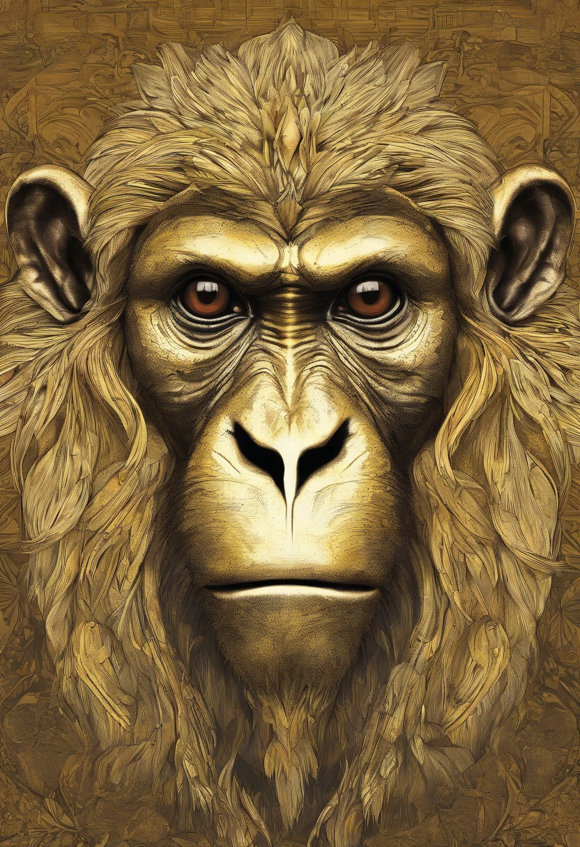 (((Monkey of the tamarin - lion - golden species))), furioso valente latindo feroz babando , (((cartazes, planfetos, adesivos, propaganda, capa de revista.)))