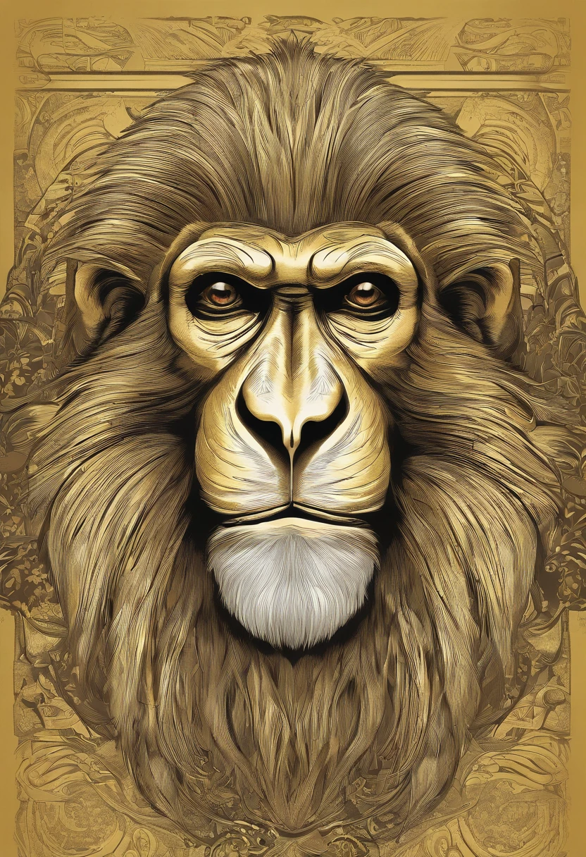 (((Monkey of the tamarin - lion - golden species))), furioso valente latindo feroz babando , (((cartazes, planfetos, adesivos, propaganda, capa de revista.)))