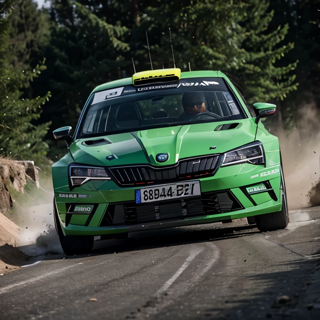 Skoda wrc rally car, 2023 skoda fabia, wide aerodynamic bodykit