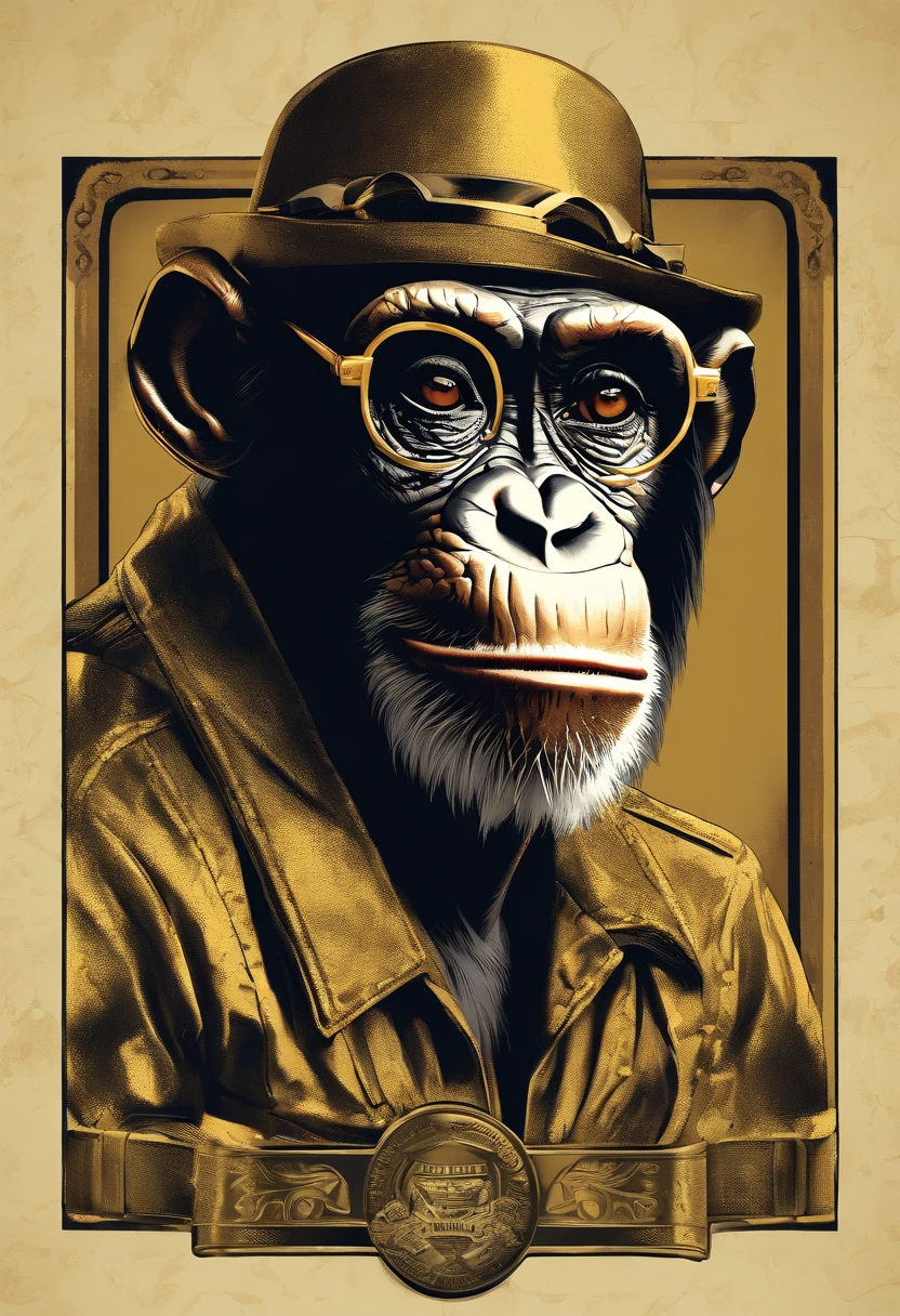 (((Chimpanzee monkey wearing clothes and accessories like a rap star or bboy, ele usa fones de ouvido, gold chain locket, rings of gold, famous designer cap, Sport glasses))),  furioso valente latindo feroz babando , (((cartazes, planfetos, adesivos, propaganda, capa de revista.)))