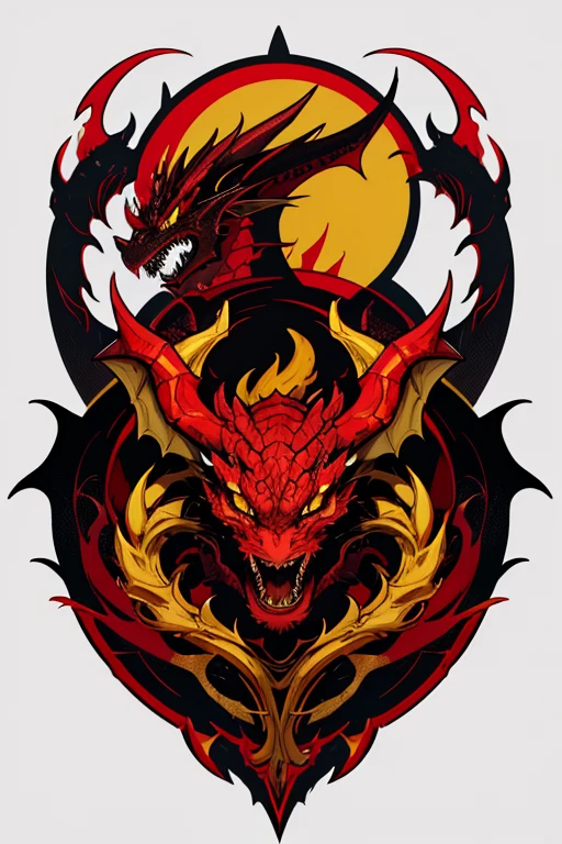 FULL CHINESE DRAGON ON WHITE BACKGROUND