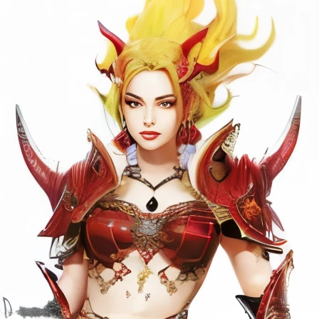 ruler of the demons, succubus, fiery hair, хозяйка succubusов ,fantasy, High quality